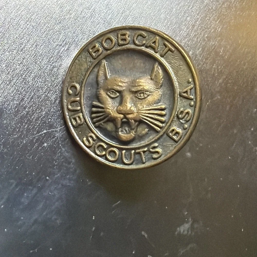 Vintage BSA BOBCAT‎ Cub Scout Brass Lapel Pin Boy Scouts Of America